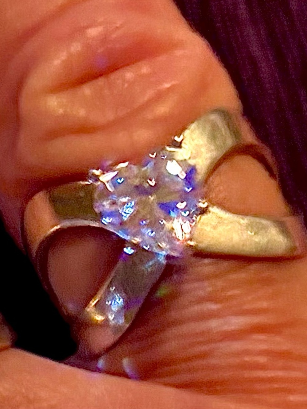 2 Silver Costume Rings:  Marquise-Cut Solitaire/Unique Heart Shape - Picture 6 of 8